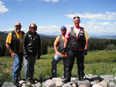 Biker Copes near Teton National Park